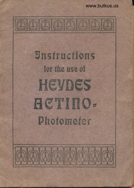 Heydes Actino photometer manual cover