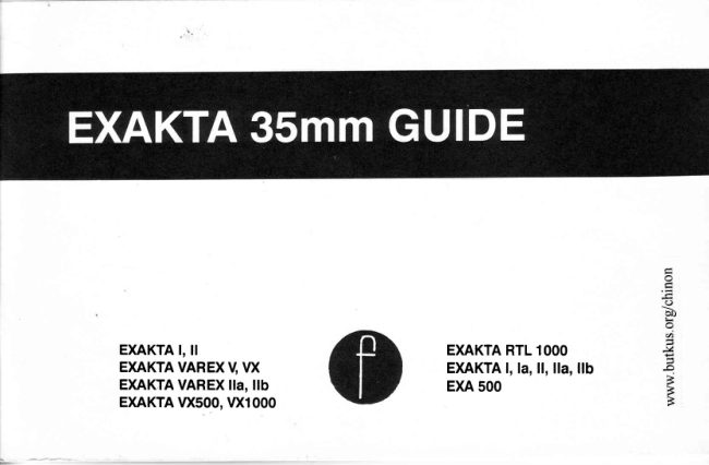 Exakta Guide manual cover
