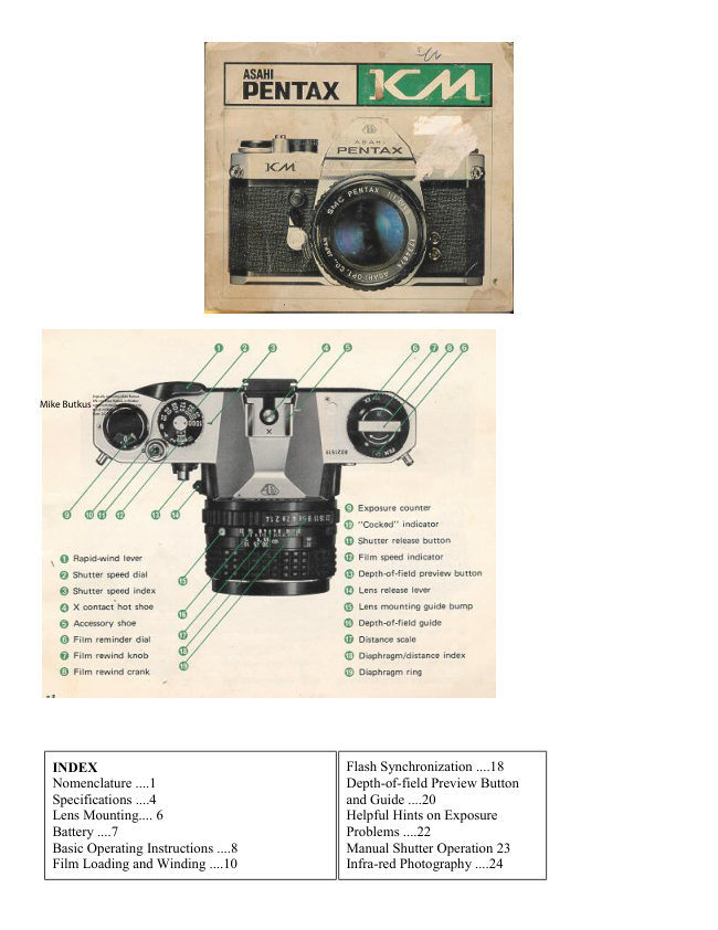 To Asahi Pentax KM manual cover
