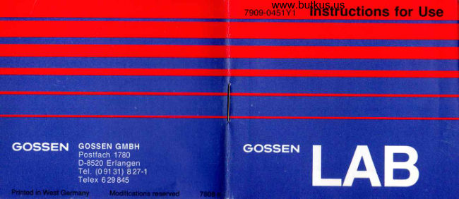 Gossen LAB Adapter manual cover