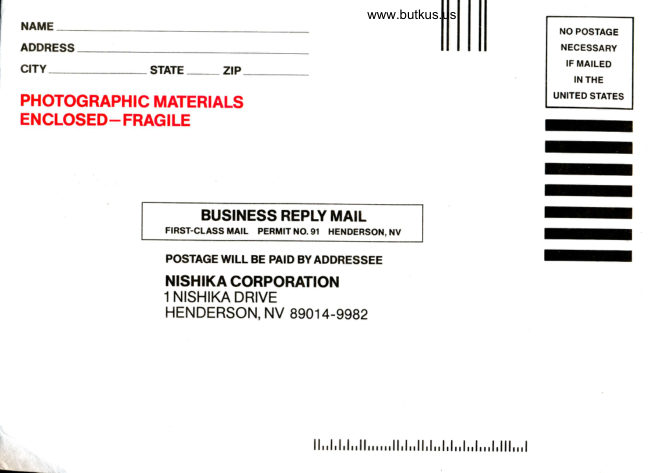 Nishika mailing envelopes instructions manual cover