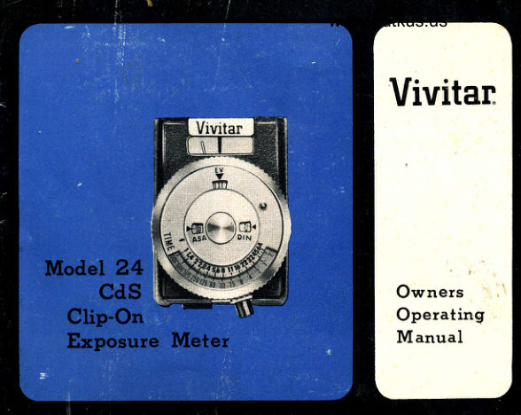 Vivitar Model 24 CdS manual cover