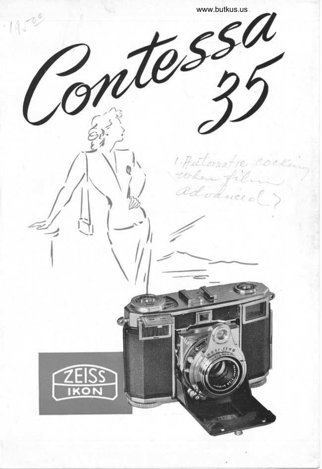 Zeiss Ikon Contessa 35 Short instructions manual cover