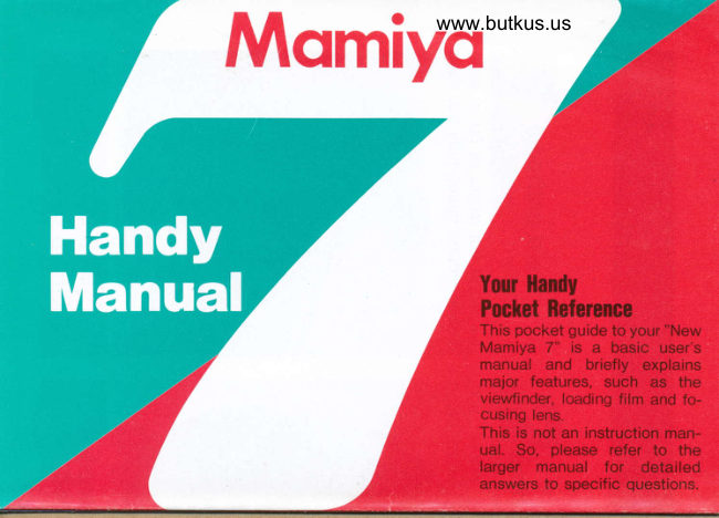 Mamiya 7 Handy - quick overview manual cover