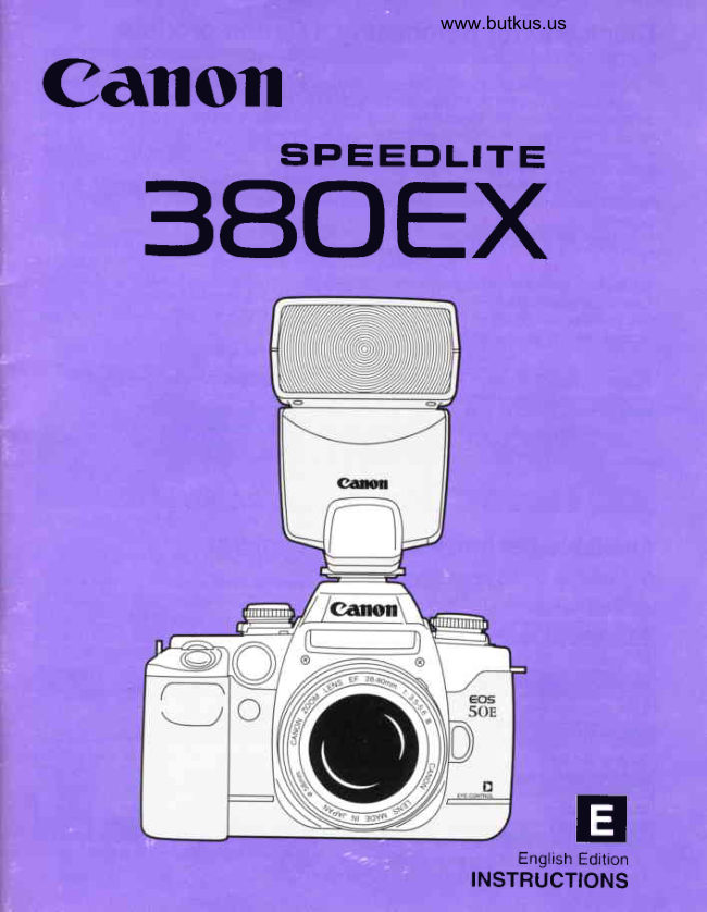 Canon Speedlite 380EX manual cover