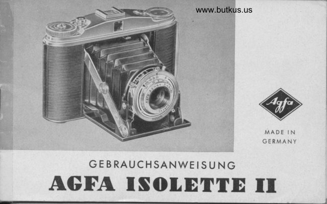 Agfa Isolette II manual cover