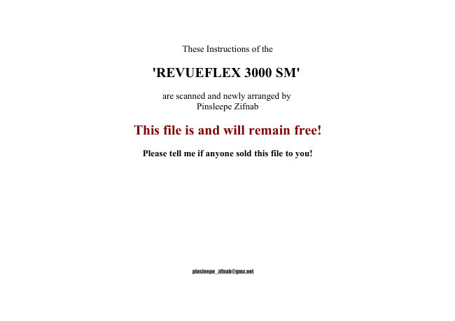 Revueflex 3000 SM manual cover