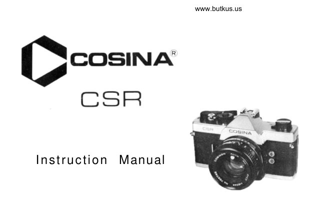 Cosina CSR manual cover