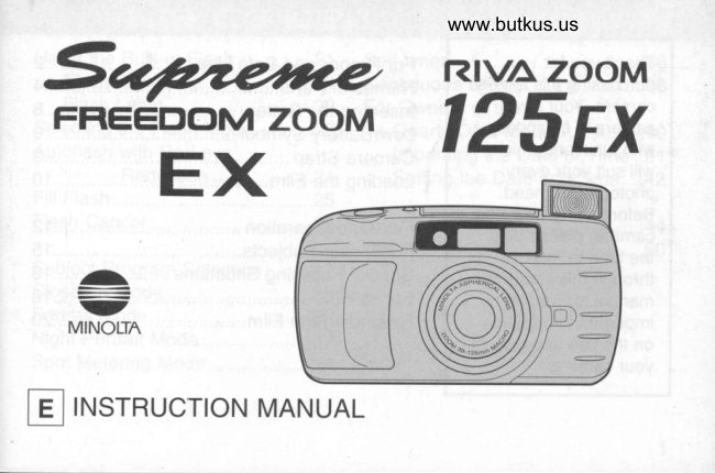 Minolta Supreme Freedom Zoom EXMinolta RIVA Zoom 125 EX manual cover