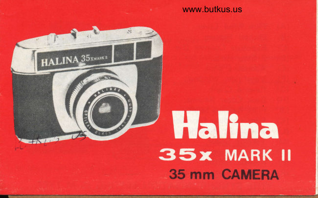 Halina 35x Mark II manual cover