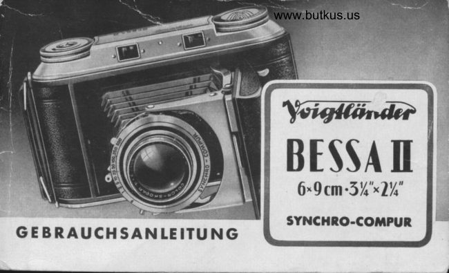 Voigtlander BESSA II 6x9 Gebrauchsanleitung manual cover