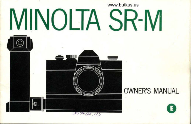 Minolta SR-M manual cover