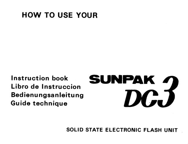 Sunpak DC3 manual cover