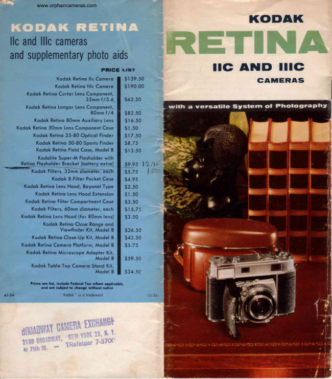 Kodak Retina IIc and IIIc Booklet manual cover