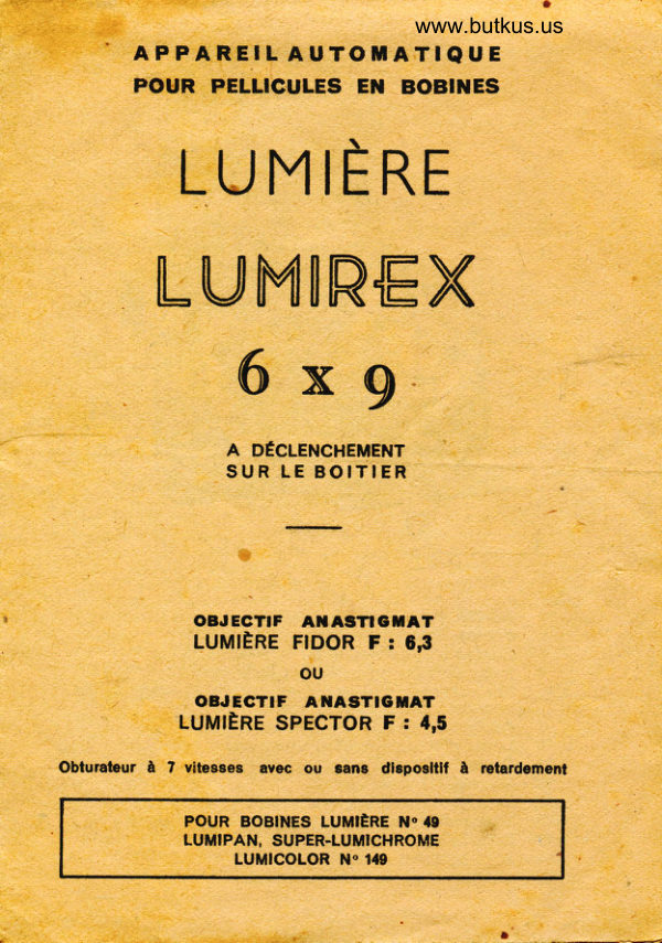 Lumiere Lumirex manual cover
