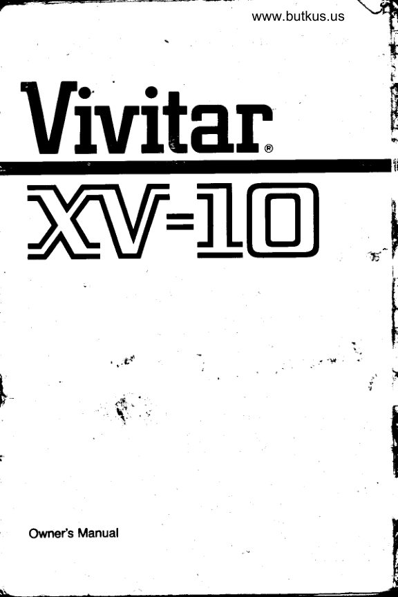 Vivitar XV-10 manual cover