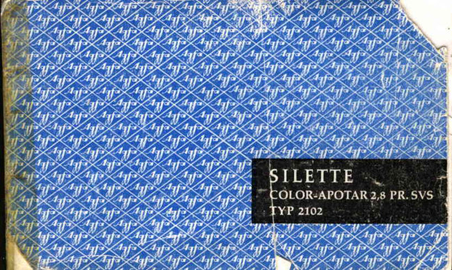 Agfa Silette Color-Apotar 2.8 PR. SVS manual cover