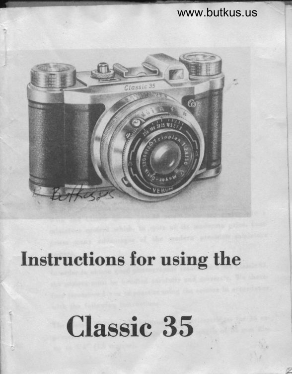 Classic 35 camera manual cover