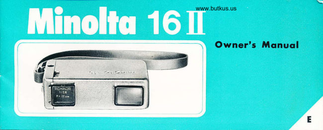 Minolta 16 II manual cover