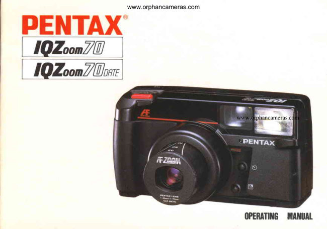 Pentax Zoom 70 / Zoom 70 date manual cover