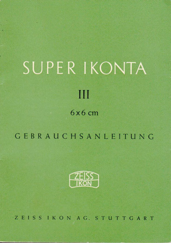ZEISS IKON SUPER IKONTA III manual cover