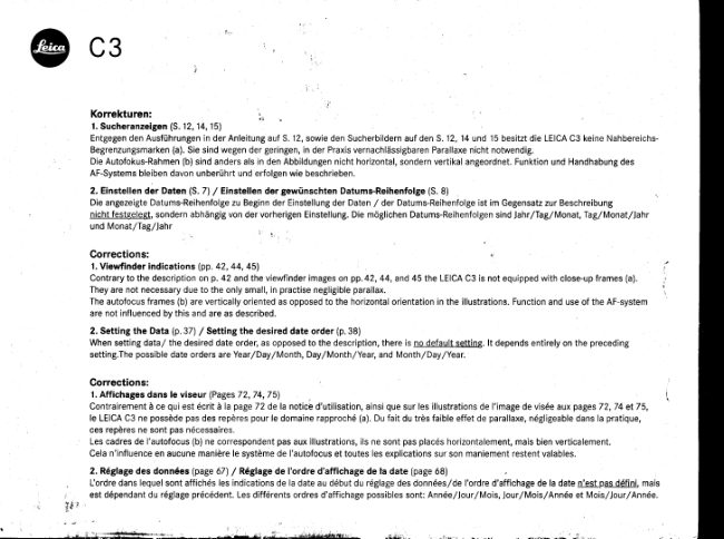 Leica NOTICE D'UTILISATION - GEBRUIKSAANWIJZING manual cover