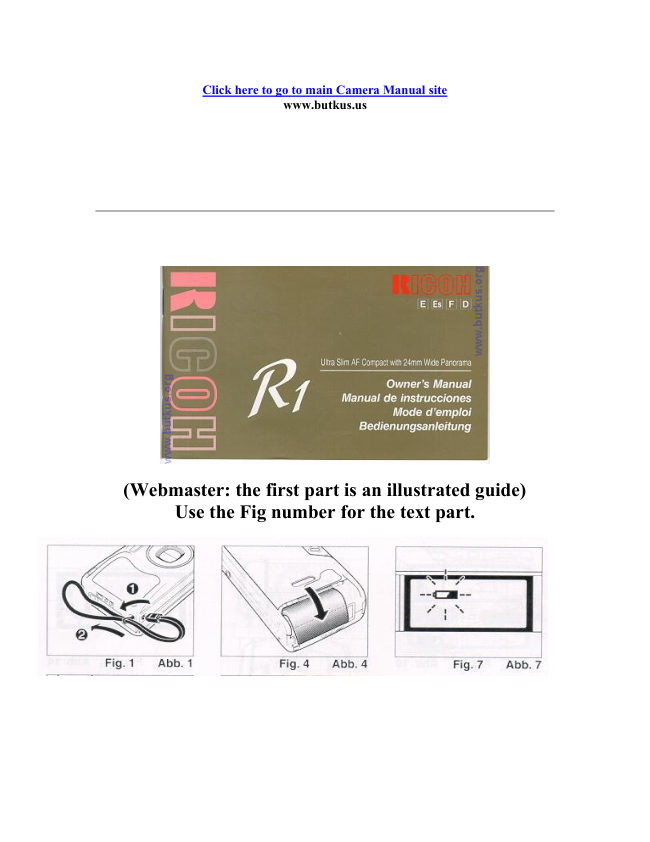 Ricoh R1 manual cover