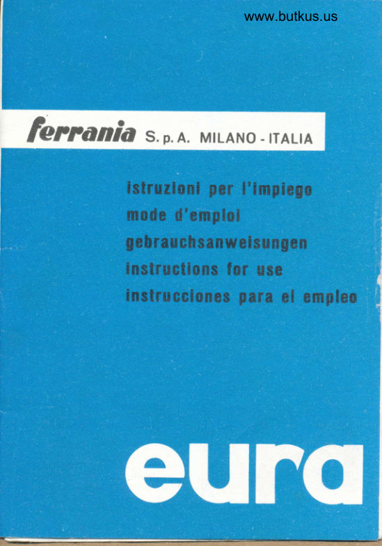 Eura Ferrania manual cover