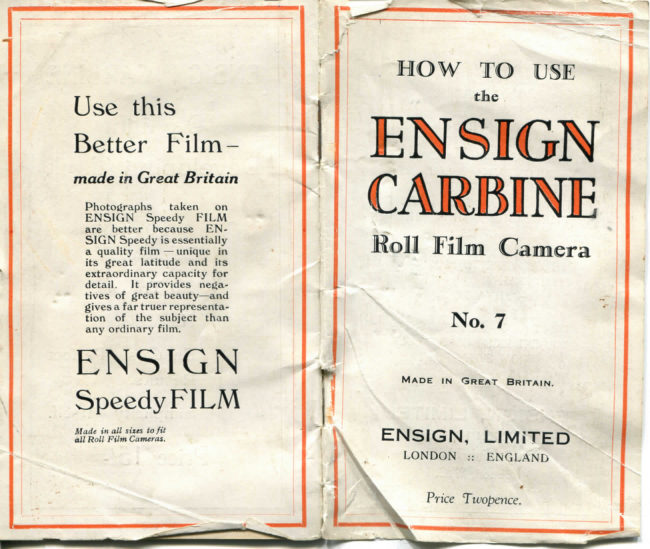 DOUBLE PAGE Ensign Carbine No. 7 manual cover