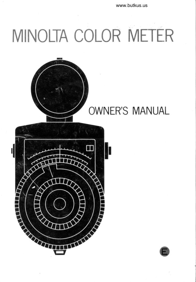 Minolta Color Meter manual cover