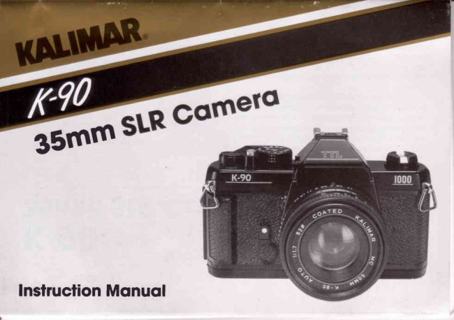 Kalimar K-90 manual cover