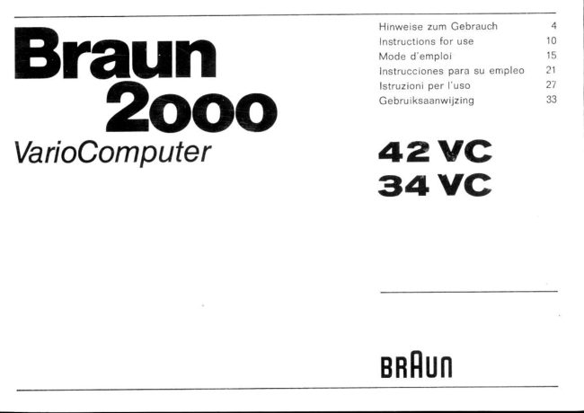 Braun 2000 34VC 42VC Fr Sp manual cover
