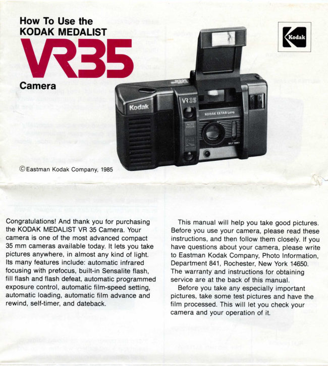 Kodak VR35 manual cover