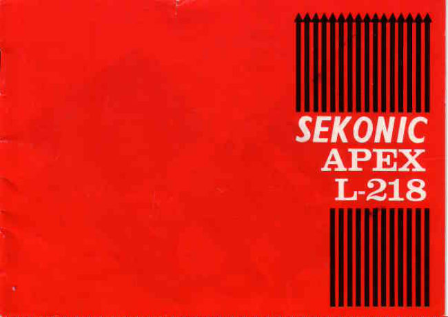 Sekonic Apex L-218 manual cover