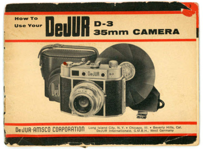 DeJur D-3 manual cover