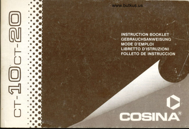Cosina Ct 10 Ct 20 manual cover
