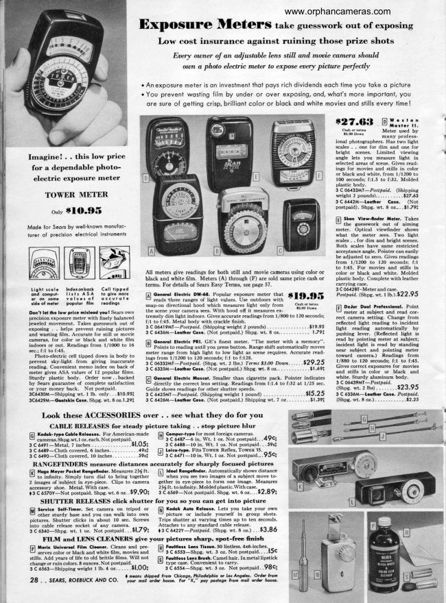 Sears light meters manual cover