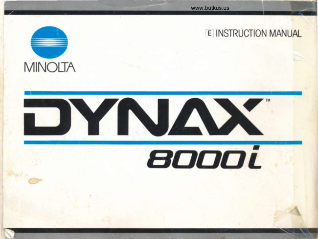 Minolta Dynax 8000i manual cover