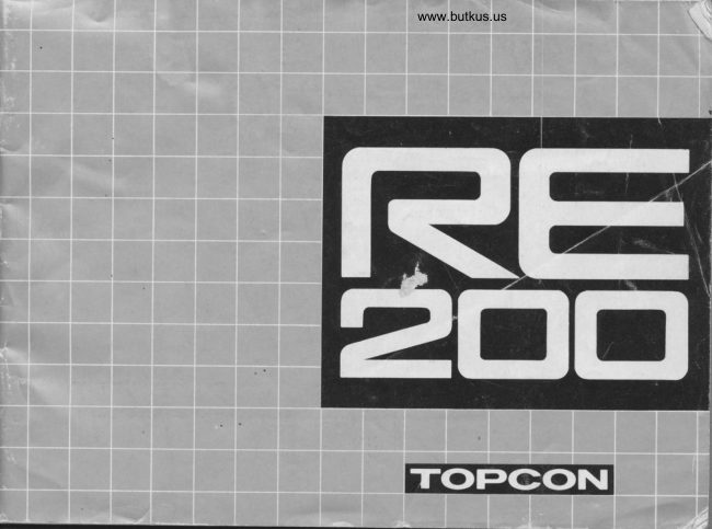 Topcon RE 200 manual cover