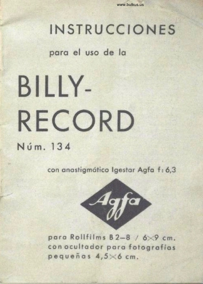 Agfa Billy manual cover