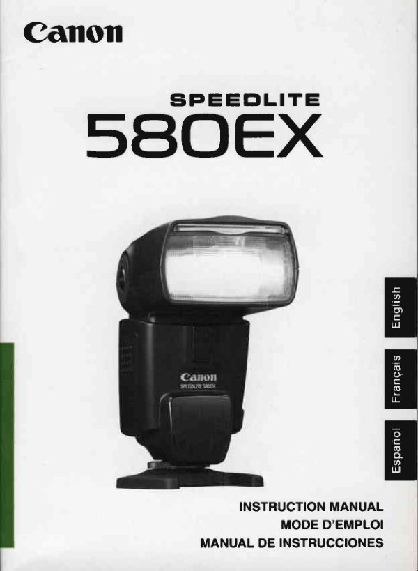 Canon Speedlite 580EX manual cover