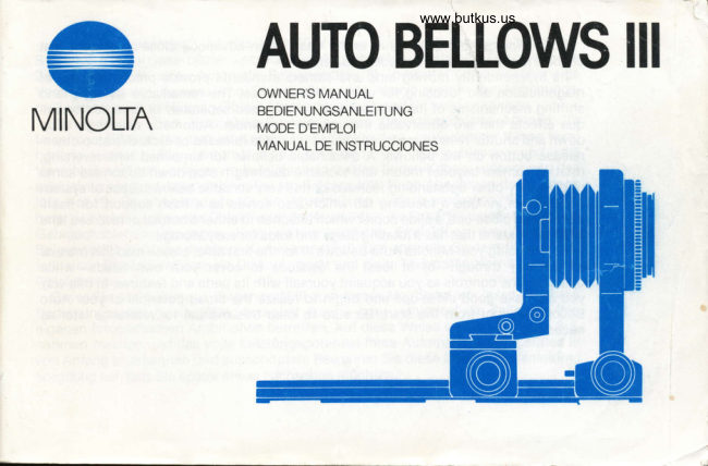 Minolta Auto Bellows III manual cover