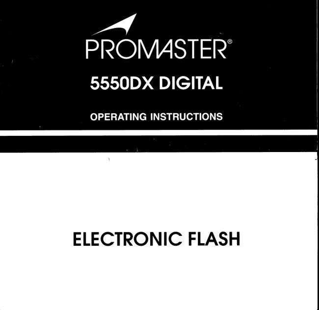Promaster 5550DX flash manual cover