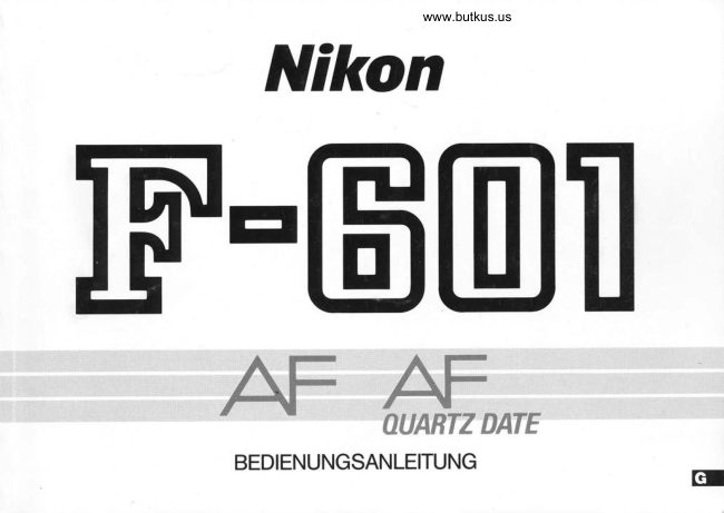 Nikon F-601AF manual cover