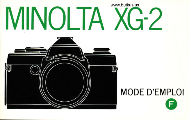 Minolta XG-2 manual cover