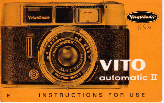 Voigtlander Vito automatic II manual cover