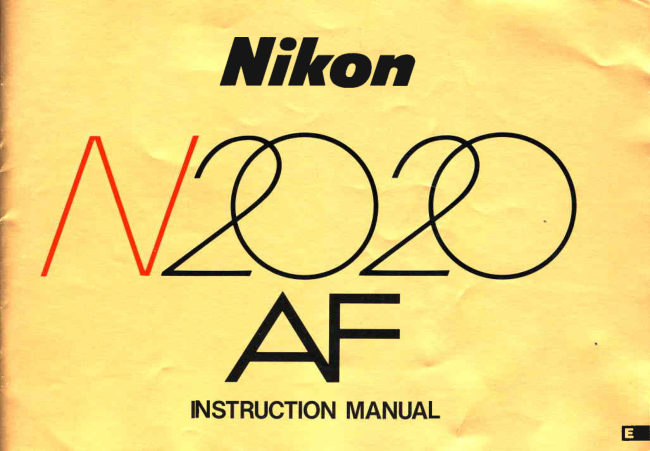 Nikon N2020AF BOOKLET manual cover