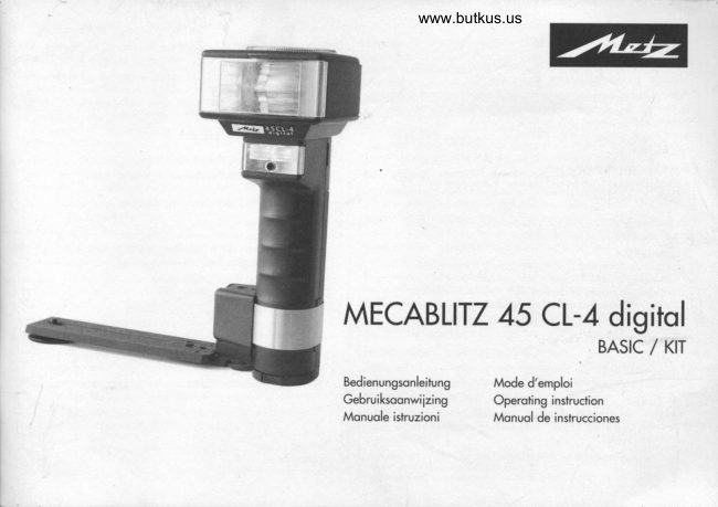 Metz Mecablitz 45 CL-4 Digital manual cover