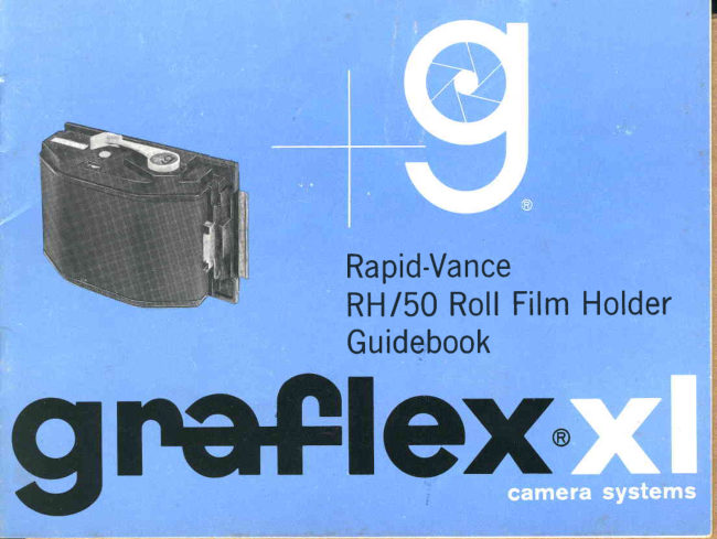 Graflex XL Rapid-Vance RH/50 Roll Film Holder manual cover