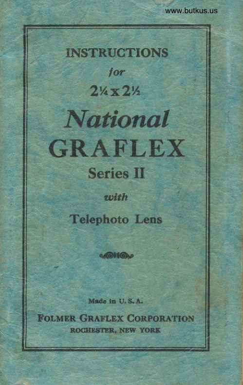 Graflex National Series II manual cover